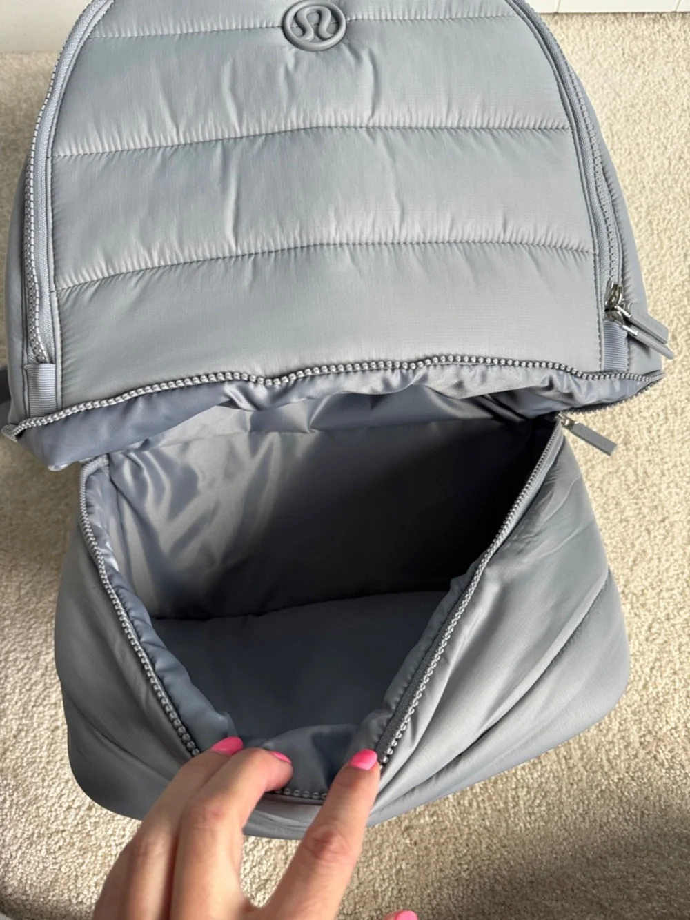 NWT Lululemon Wunder Puff Backpack Rhino Gray Puffer Bag Gym Travel Yoga 20L